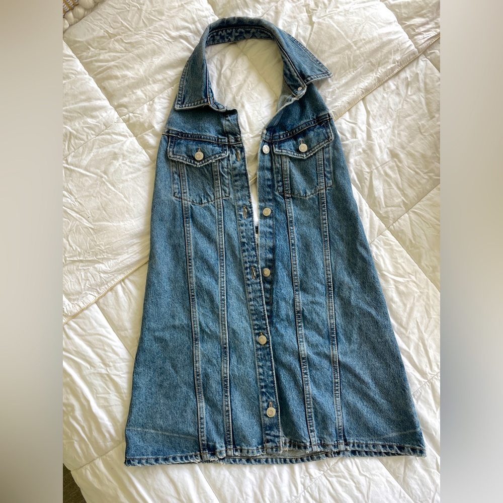 ZARA denim mini dress.
